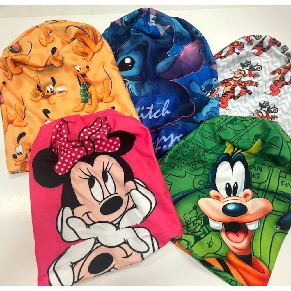 5 Disney Beanies Minnie Goofy Pluto Tigger‎ Stitch Winter Hat Soft & Warm
